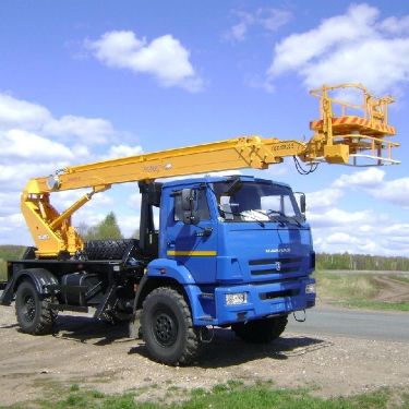 Автовышка (АГП) вездеход 6х6 на базе Камаз